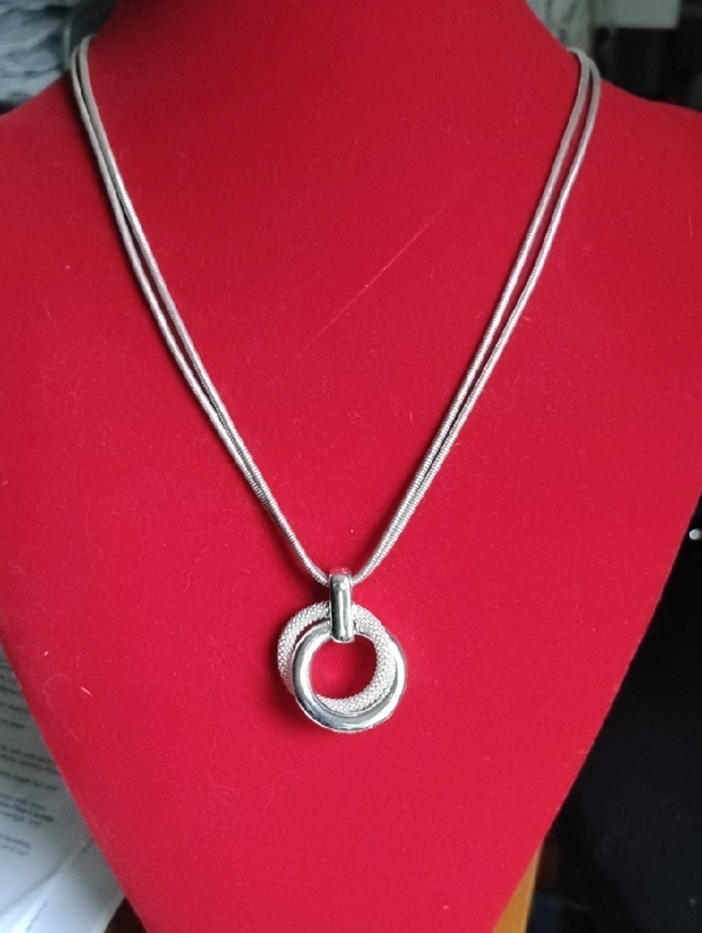 Clearance Dana Buchman Silver Tone Interlocking Circle Necklace